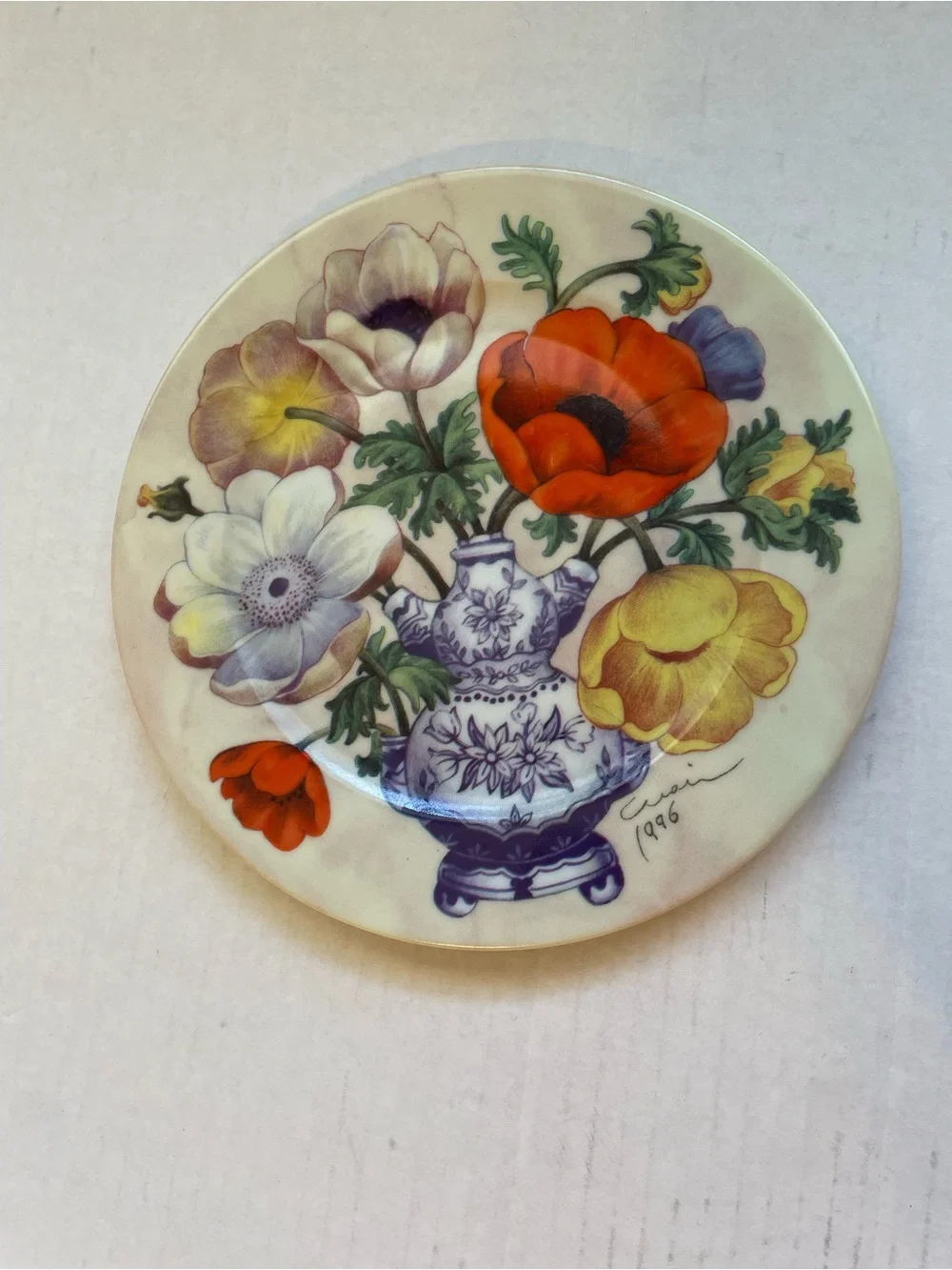 Vintage Limoges l. Godinger decorative flower plates (2)
